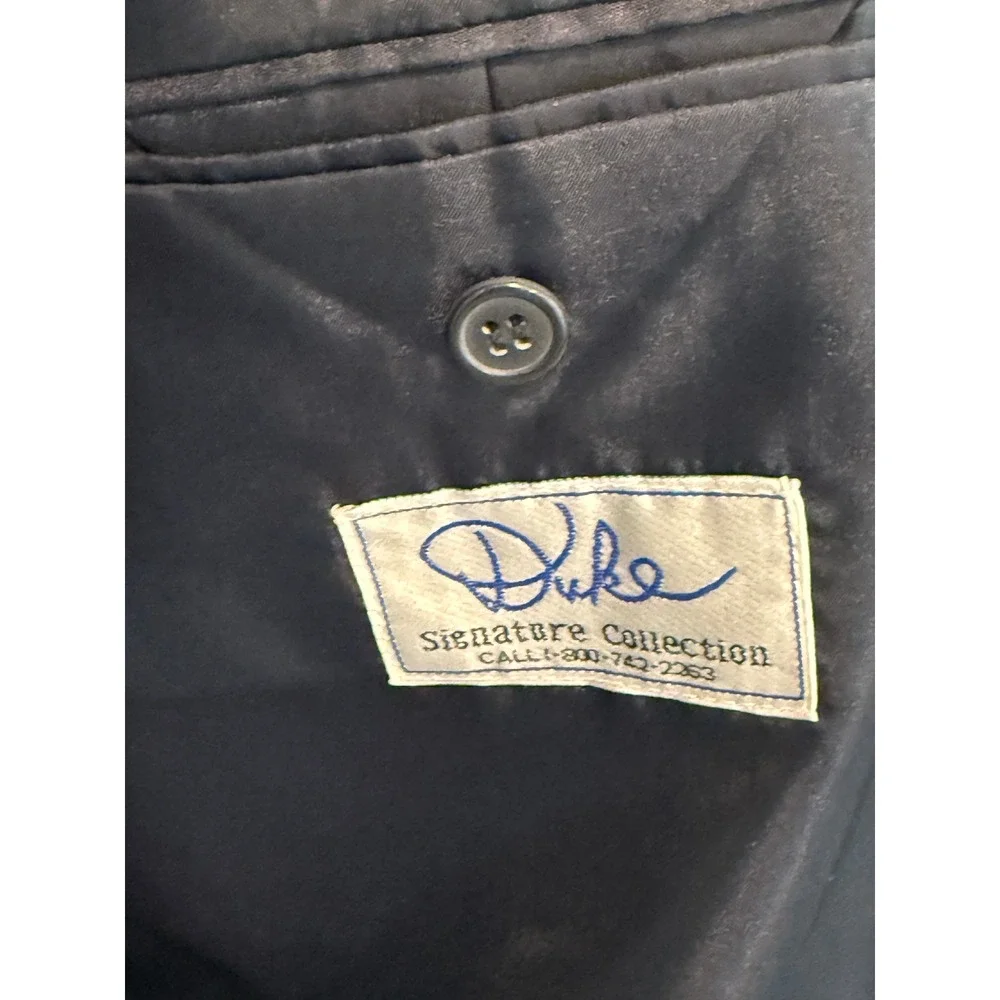 Duke Signature Collection Navy Pinstriped‎ Fully Lined Navy Blazer size 48R